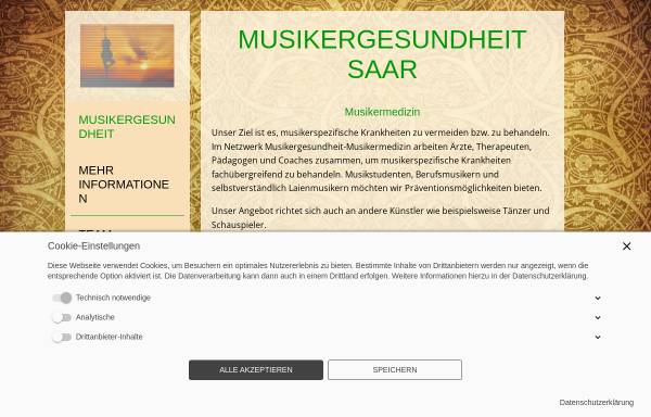Vorschau von www.musikergesundheit-saar.de, Musikergesundheit - Musikermedizin im Saarland