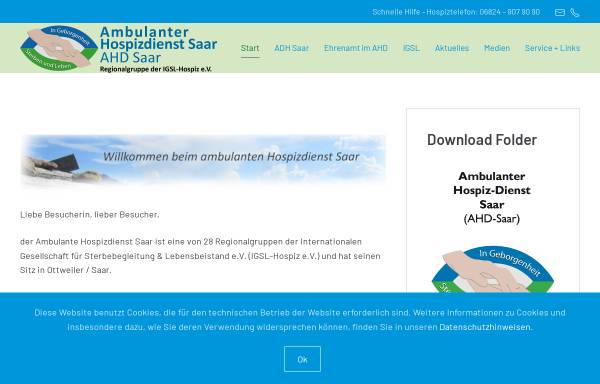 Vorschau von www.hospiz-ottweiler.de, IBSA Initiative zur Betreuung Schwerstkranker und ihrer Angehöriger e.V.