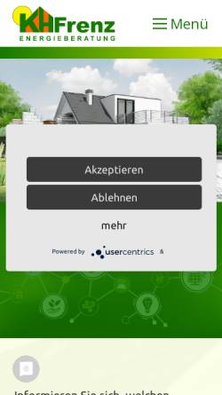 Vorschau der mobilen Webseite www.energieberatung-frenz.de, Energieberatung Frenz
