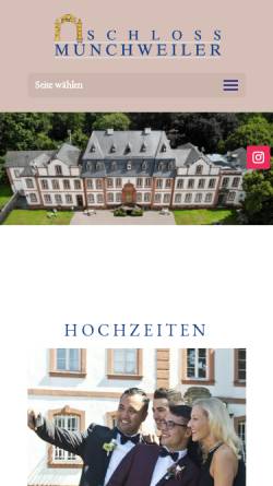 Vorschau der mobilen Webseite www.schloss-muenchweiler.de, Hotel Schloss Münchweiler Nunkirchen
