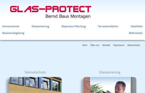 Vorschau von www.glas-protect.com, Glas-Protect, Bernd Baus Montagen