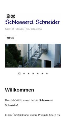 Vorschau der mobilen Webseite www.schneider-otw.de, Schlosserei Schneider