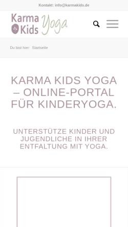 Vorschau der mobilen Webseite www.karmakids.de, Karma Kids Yoga - Kinderyoga