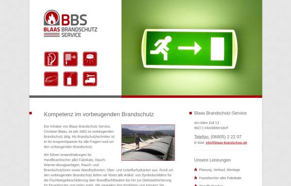 Vorschau von www.blaas-brandschutz.de, Blaas Brandschutz-Service