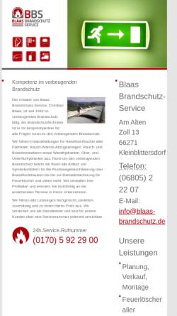 Vorschau der mobilen Webseite www.blaas-brandschutz.de, Blaas Brandschutz-Service