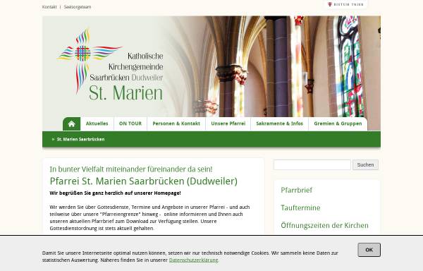 Vorschau von www.dudokirche.de, Katholische Pfarrgemeinde St. Marien Dudweiler