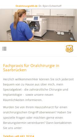 Vorschau der mobilen Webseite www.oralchirurgie66.de, Oralchirurgie66.de