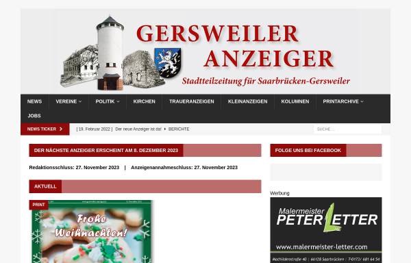Vorschau von www.gersweiler-anzeiger.de, Gersweiler Anzeiger