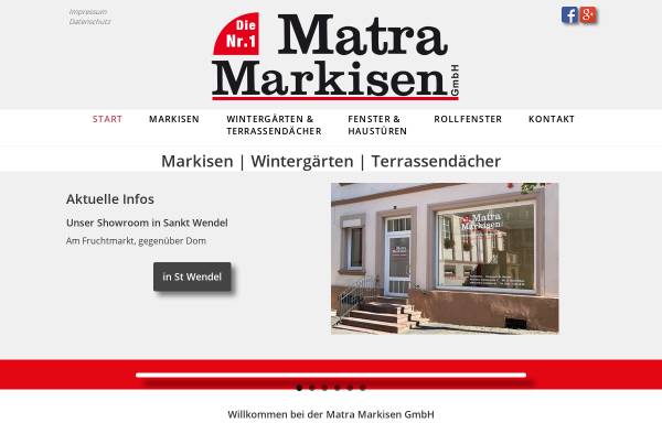 Vorschau von www.matra-markisen.de, Matra-Markisen GmbH