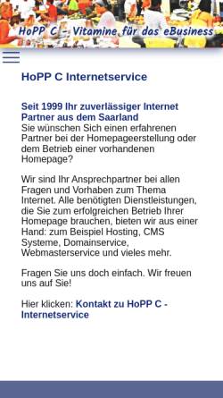 Vorschau der mobilen Webseite hoppc.de, HoPP C Holger Peifer Pixel Creations