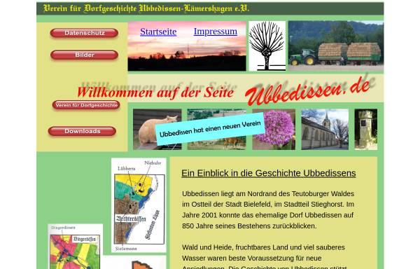 Vorschau von www.ubbedissen.de, Verein für Dorfgeschichte Ubbedissen-Lämershagen e.V.