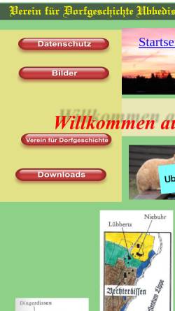 Vorschau der mobilen Webseite www.ubbedissen.de, Verein für Dorfgeschichte Ubbedissen-Lämershagen e.V.