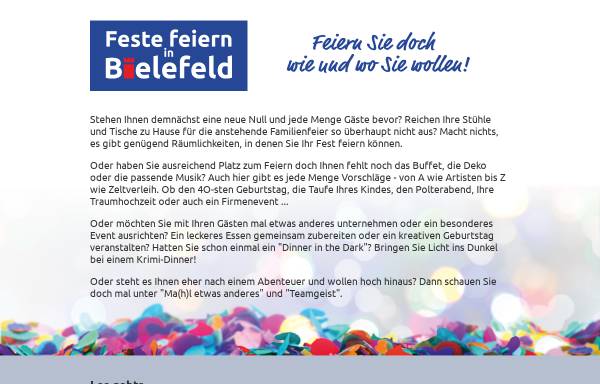 Vorschau von www.feste-feiern-in-bielefeld.de, Feste feiern in Bielefeld