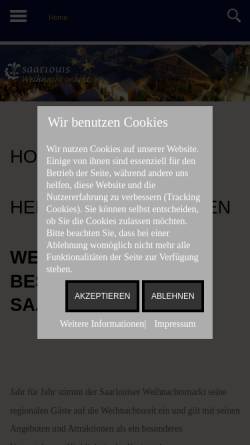Vorschau der mobilen Webseite www.weihnachtsmarkt-saarlouis.de, Christkindlmarkt - Spangenberger GbR