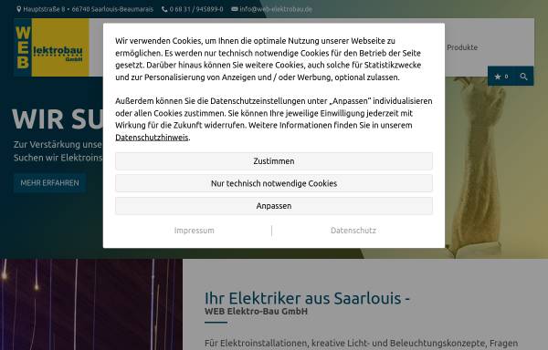 Vorschau von www.web-elektrobau.de, WEB Elektrobau