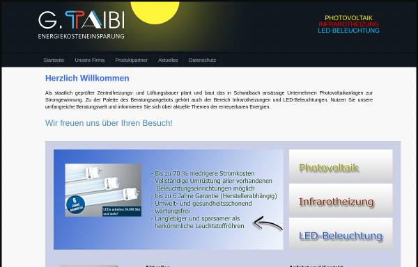 Vorschau von www.g-taibi.de, Taibi Energiekosteneinsparung