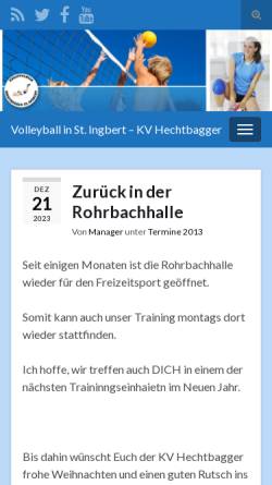 Vorschau der mobilen Webseite kvhechtbagger.de, Volleyballverein