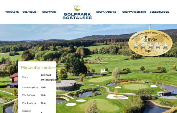 Vorschau von www.golfpark-bostalsee.de, Golfpark Bostalsee GmbH