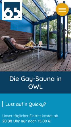 Vorschau der mobilen Webseite www.sauna65.de, Sauna 65 GmbH & Co. KG - Gay-Sauna