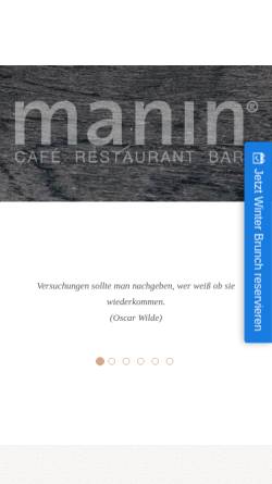 Vorschau der mobilen Webseite www.manin.de, Manin Pasta und Grill Restaurant in St. Wendel