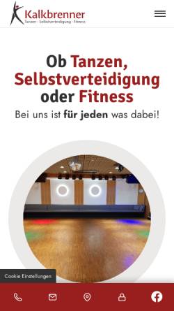 Vorschau der mobilen Webseite www.kalkbrenner-bielefeld.de, Tanzschule Am Stadtring