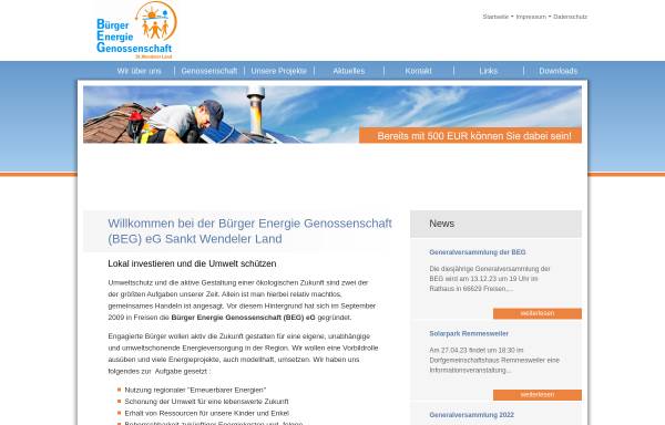 Vorschau von www.beg-freisen.de, Bürger Energie Genossenschaft e.G.