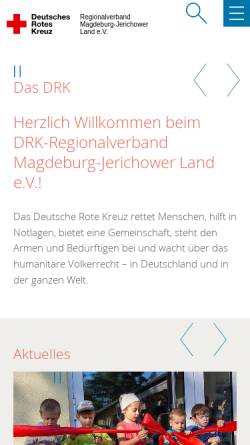 Vorschau der mobilen Webseite www.drk-mdjl.de, Regionalverband Magdeburg-Jerichower Land e.V.
