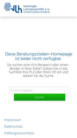Vorschau der mobilen Webseite www.vlh.de, Vereinigte Lohnsteuerhilfe e.V. Günter Bednarz