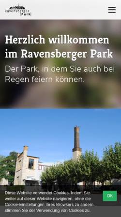Vorschau der mobilen Webseite ravensberger-park.de, Ravensberger Park