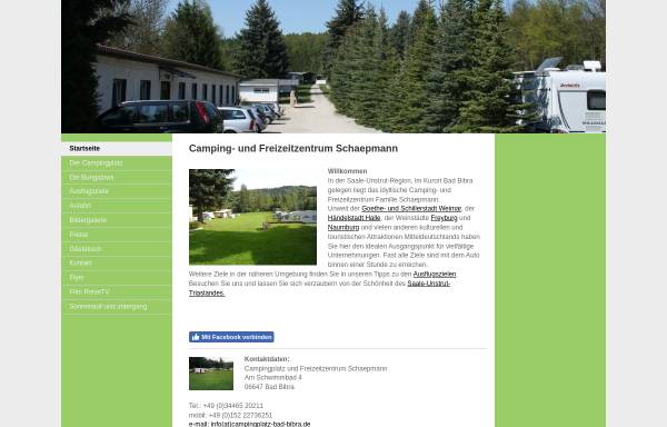 Vorschau von www.campingplatz-bad-bibra.de, Campingplatz Schaepmann