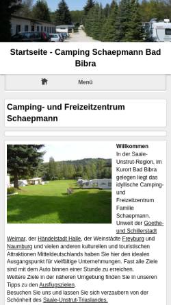 Vorschau der mobilen Webseite www.campingplatz-bad-bibra.de, Campingplatz Schaepmann