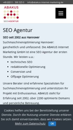 Vorschau der mobilen Webseite www.abakus-internet-marketing.de, Abakus Internet Marketing