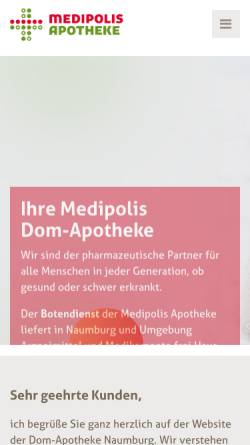 Vorschau der mobilen Webseite www.domapotheke-naumburg.de, Dom-Apotheke