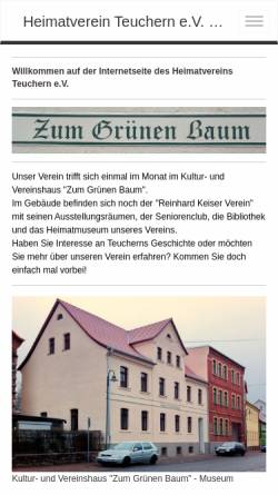 Vorschau der mobilen Webseite heimatverein-teuchern.de, Heimatverein Teuchern e. V.