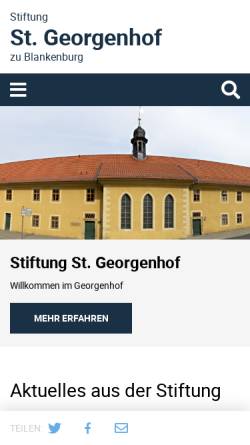 Vorschau der mobilen Webseite www.stiftung-georgenhof.de, Stiftung Georgenhof