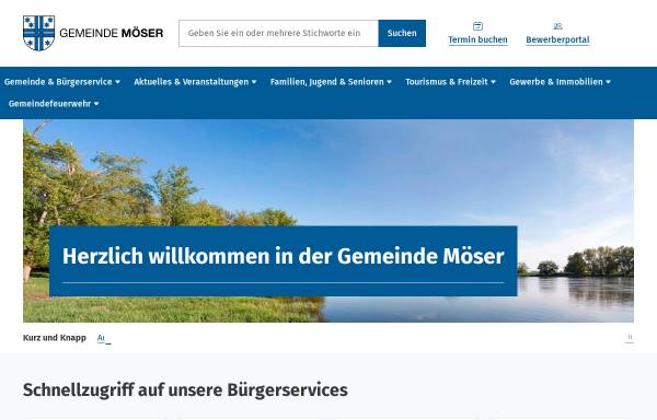 Vorschau von www.gemeinde-moeser.de, Gemeinde Möser