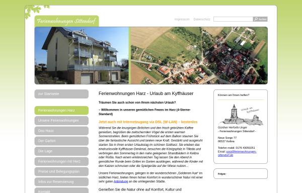 Vorschau von www.ferienwohnungen-sittendorf.de, Günther Herforth-Unger - Ferienwohnungen Sittendorf -