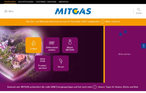 Vorschau von www.mitgas.de, Mitteldeutsche Gasversorgung GmbH