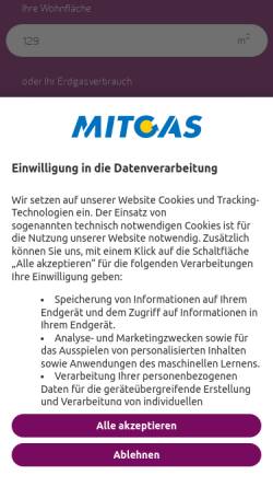 Vorschau der mobilen Webseite www.mitgas.de, Mitteldeutsche Gasversorgung GmbH