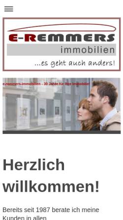 Vorschau der mobilen Webseite www.remmers-immobilien.de, E-Remmers Immobilien