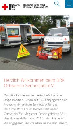Vorschau der mobilen Webseite www.drk-sennestadt.de, Deutsches Rotes Kreuz Ortsverein Sennestadt