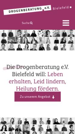 Vorschau der mobilen Webseite www.drogenberatung-bielefeld.de, Drogenberatung e.V. Bielefeld