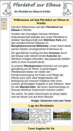 Vorschau der mobilen Webseite www.pferdehof-zur-elbaue.de, Pferdehof zur Elbaue