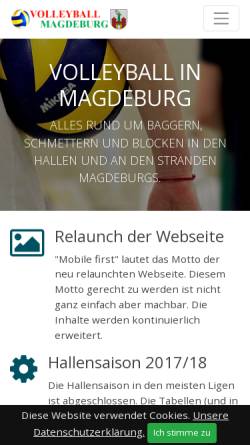 Vorschau der mobilen Webseite www.volleyball-magdeburg.de, Volleyball in Magdeburg