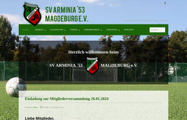 Vorschau von arminia-magdeburg.de, SV Arminia '53 Magdeburg e.V.