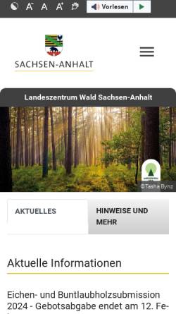 Vorschau der mobilen Webseite landeszentrumwald.sachsen-anhalt.de, Landeszentrum Wald (LZ Wald)
