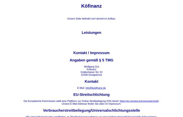 Vorschau von www.koefinanz.de, Königsbrücker Finanzdienstleistungs-Vermittungs GmbH