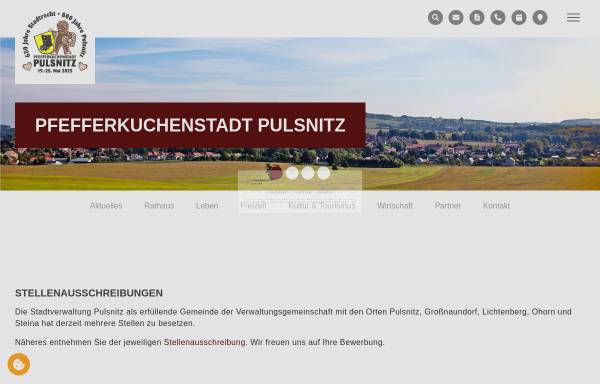 Vorschau von www.pulsnitz.de, Pfefferkuchenstadt Pulsnitz