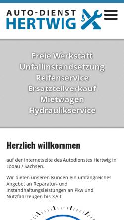 Vorschau der mobilen Webseite www.auto-dienst-hertwig.de, Autodienst Hertwig - Inh. Axel Hertwig