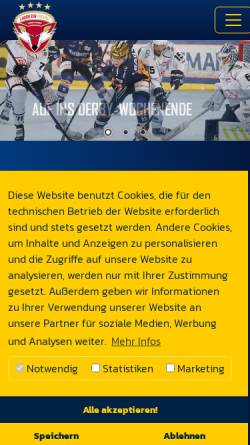 Vorschau der mobilen Webseite www.lausitzer-fuechse.de, Lausitzer Füchse